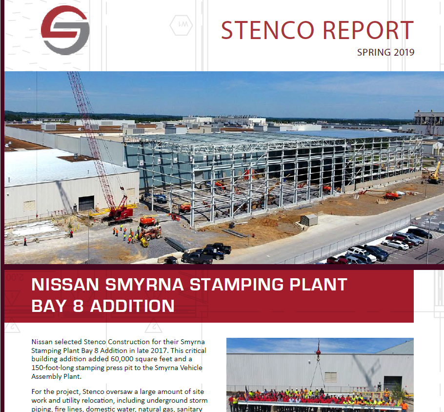 Stenco Report Spring 2019 - Nissan Smyrna Stamping Plant Bay 8 Addition